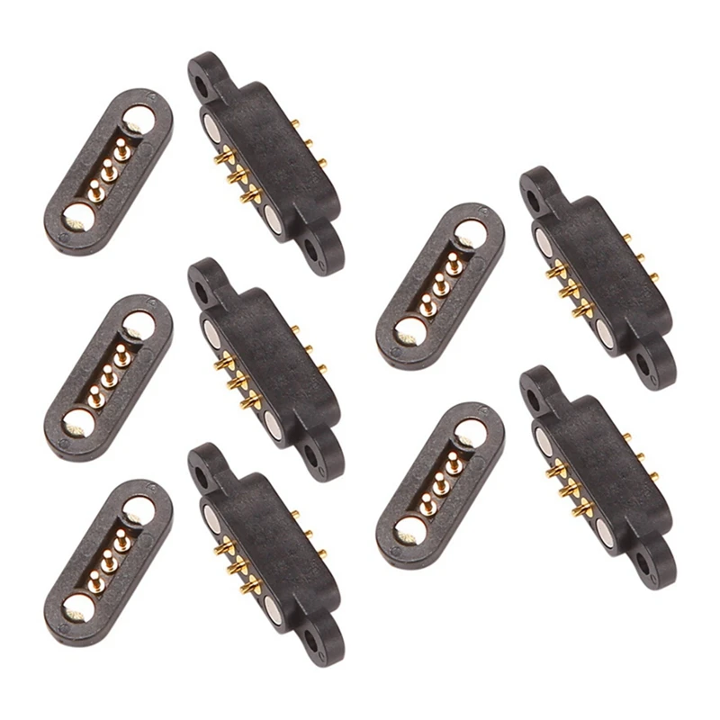 20Pairs 3Pin Spring Loaded Magnetic Pogo Pin Connector 3 Positions Magnets Pitch 2.3MM Through Holes Male Female Probe