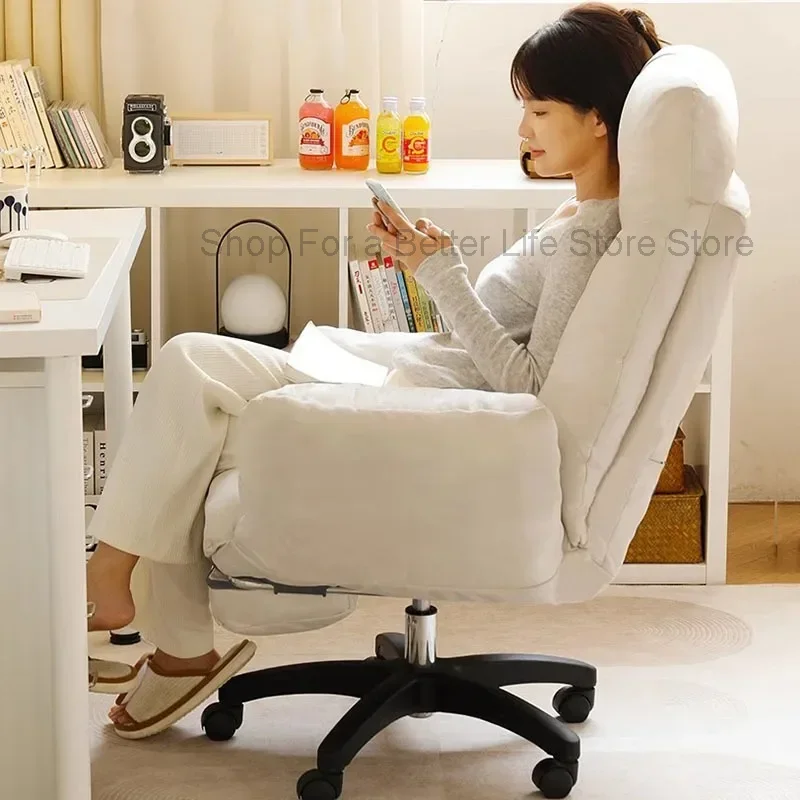 Study Office Chair Vanity Lounge Swivel White Designer Recliner Office Chair Bedroom Ergonomic Silla De Oficina Luxury furniture