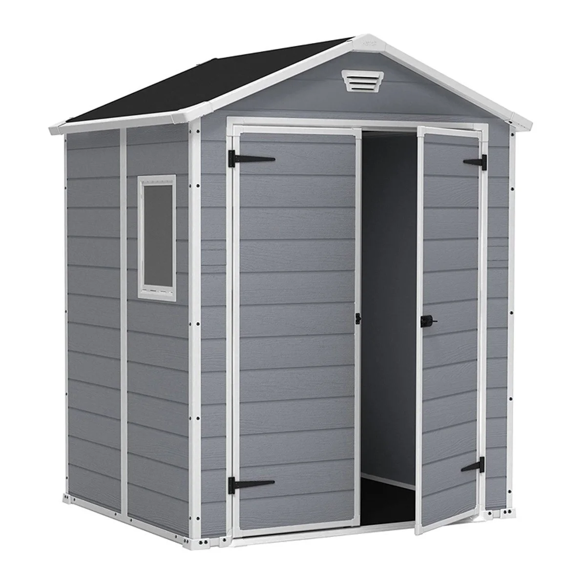 Customizable Outdoor Resin Storage Shed with Tool Room Easy Assembly Sundries Storage House Green Plants