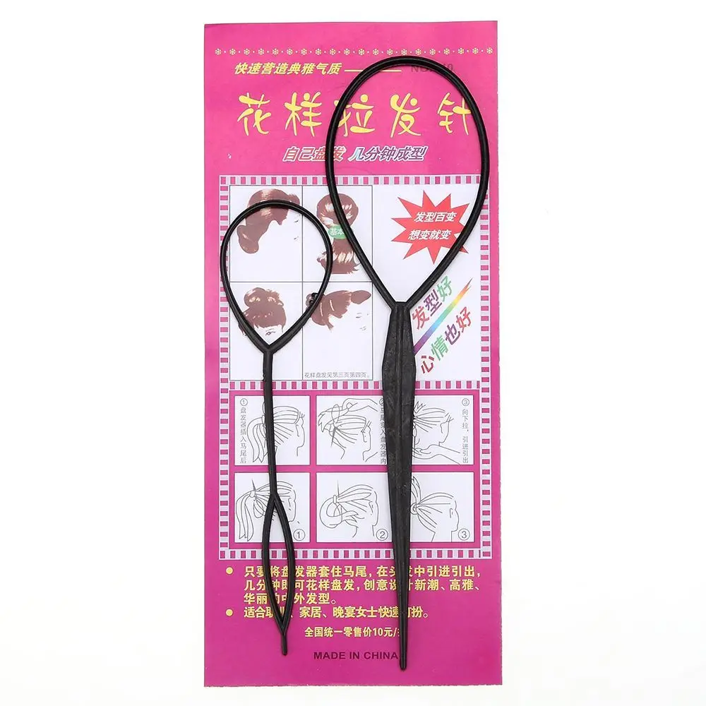 Accessories Hairstyle Tool Loop Tail Clip Hair Styling Pull Needle Styling Maker For Ponytail Pigtails Crochet Braids Hair