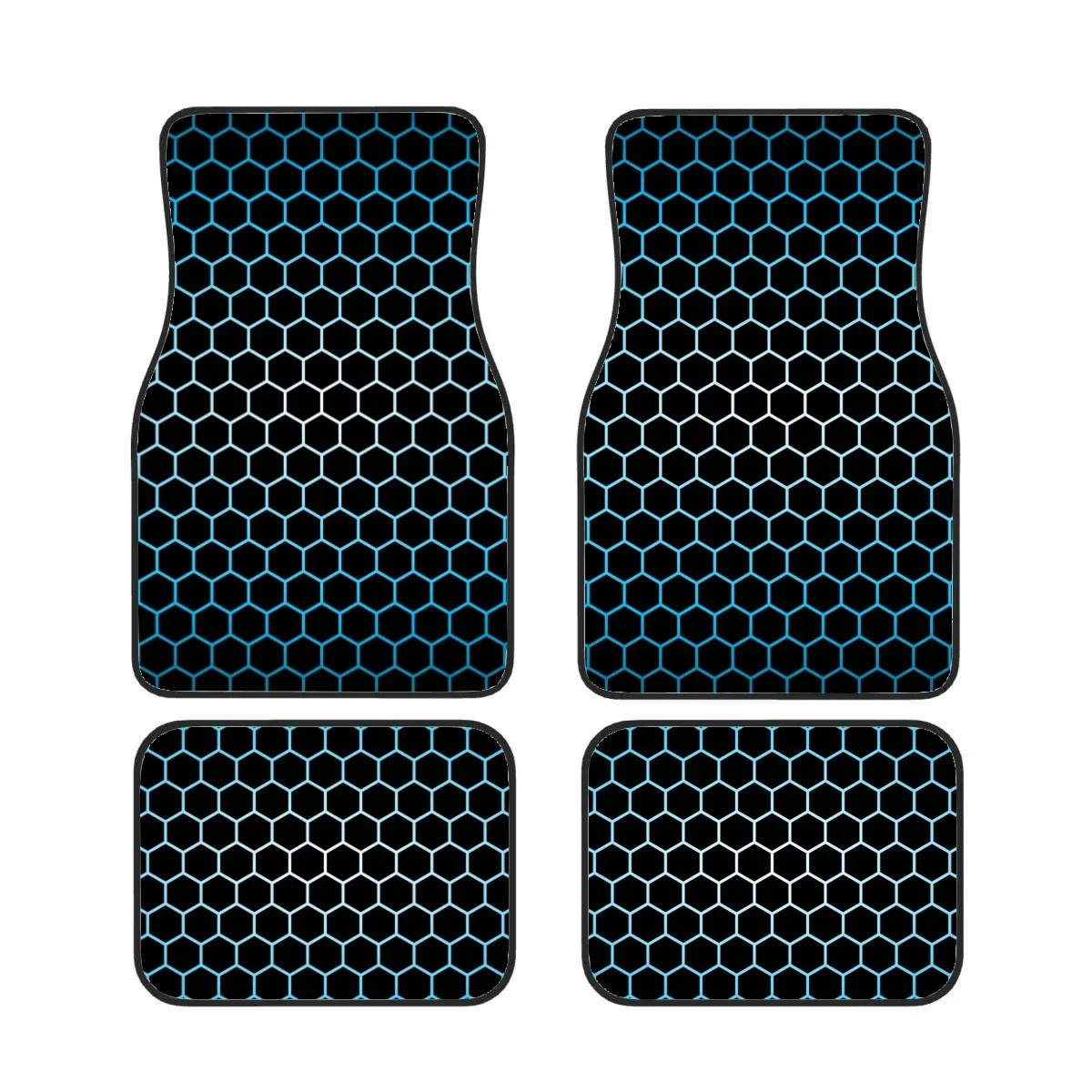 honeycomb hexagon Car Floor Mats 4 Piece Set Front and Rear Carpet Complete Set Car Carpet Suitable for SUV Vans Car Interior