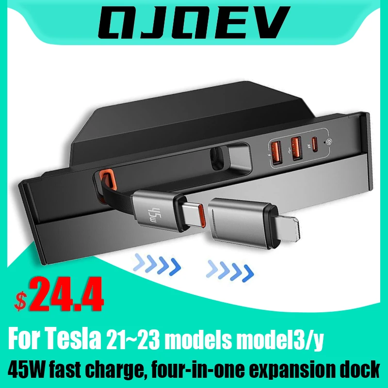 

For Tesla expansion dock 21~23 model3/y central control 45W four-port fast charge