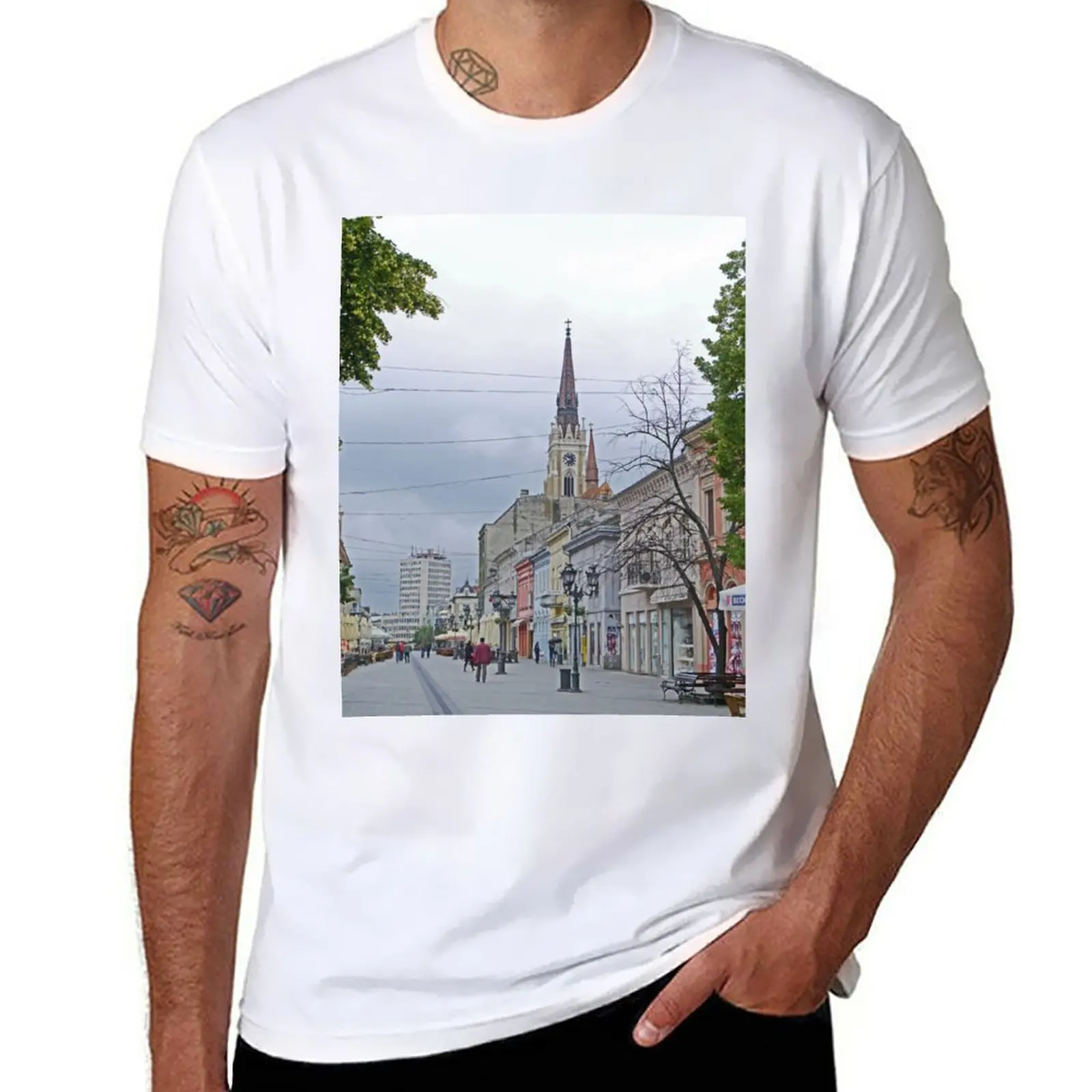 

New A Street in Novi Sad T-Shirt tops aesthetic clothes quick drying t-shirt black t shirts oversized t shirts for men