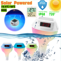 NEW Intelligent Solar Powered Pool Thermometer With LED Digital Gauge 100 Meter Wireless Transmission Green for Spa Hot Tub