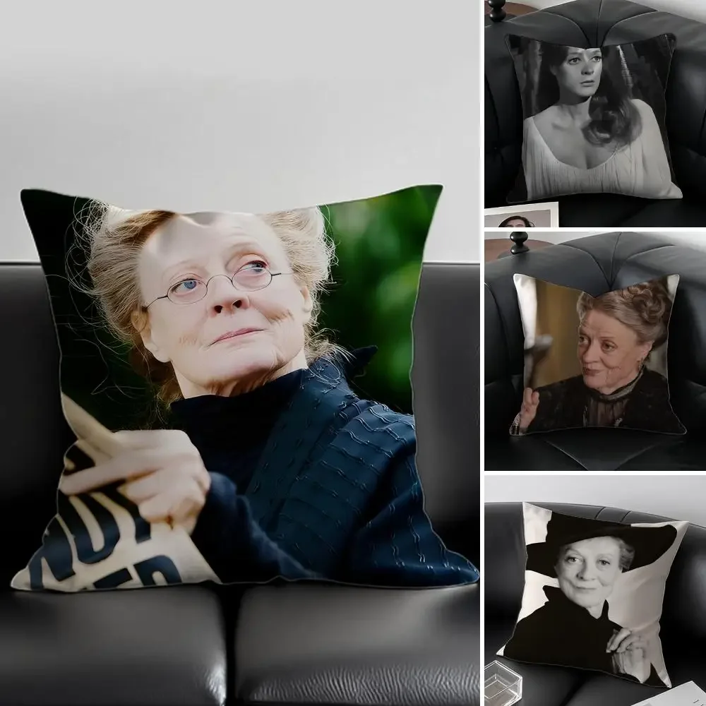 M-Maggie Smith Cushion Cover Pillow Case Soft Friendly Fabric & Concealed Zipper
