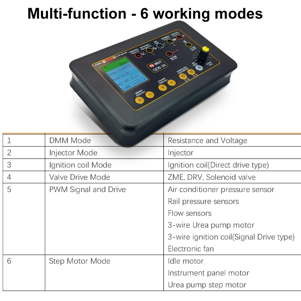 QDB 3A Auto Spark Ignition Coil Tester Test Electronic Throttle IAC Valves High COP Coils Injectors FID Valves Diagnostic Tool