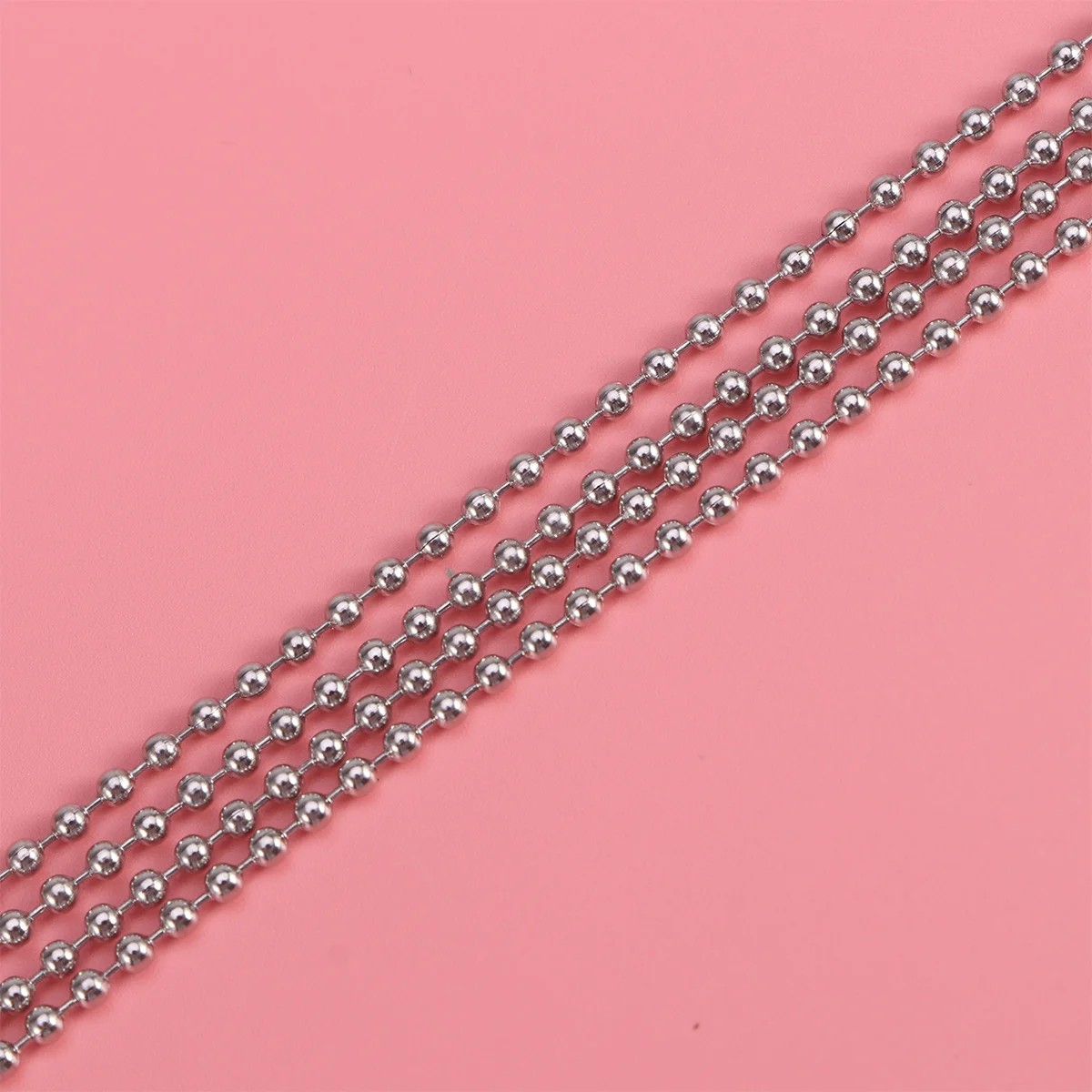 

Stainless Steel Ball Chain 4.5Mm Adjustable Length With 10 Connectors Silver For Keychains Dog Tags Pendant Necklaces