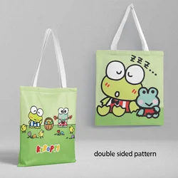 Sanrio My Melody Keroppi Bad Badtz Maru Cartoon Canvas Bag borsa per studenti Tote Shopping Bag portadocumenti periferiche Anime regalo