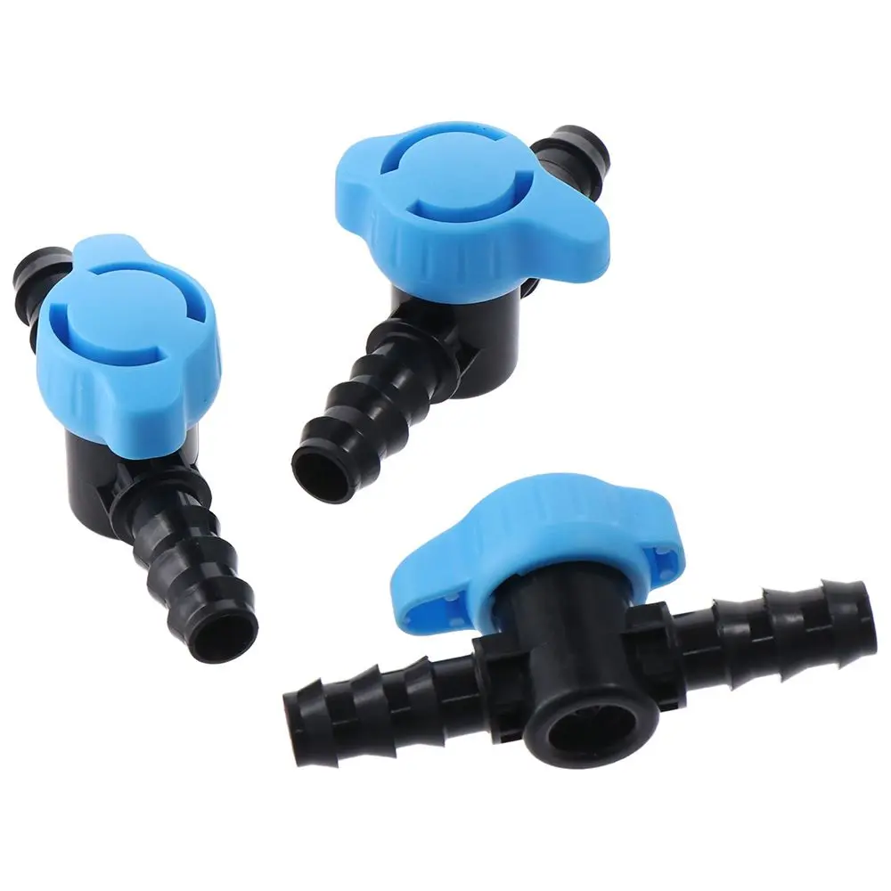 5pcs 16mm in-Line Ball Valve Drip Irrigation Black & Blue Plastic Water Valve Barbed Ball Valve Water,Oil,Gas