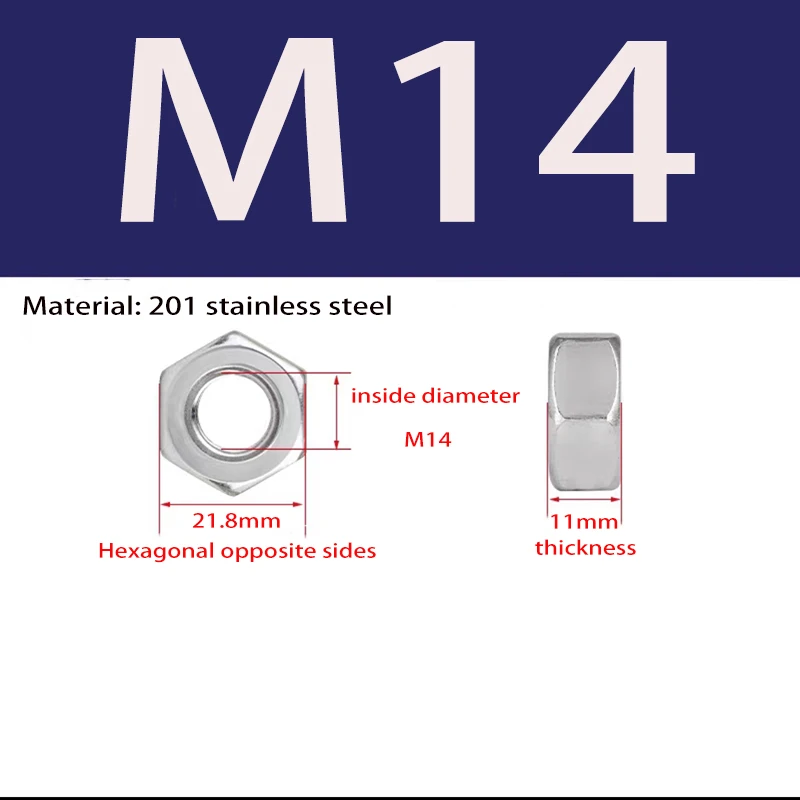 1–5 Stück DIN912 M12 M14 M16 Edelstahl Sechskant Innensechskant Innensechskantschraube – Detail 10