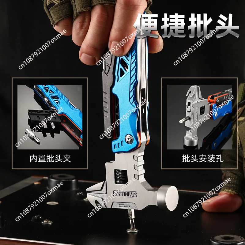 Newest Multifunctional Pliers Multitool Claw Hammer Stainless Steel Tool With Nylon Sheath For Outdoor Survival Camping Hiking