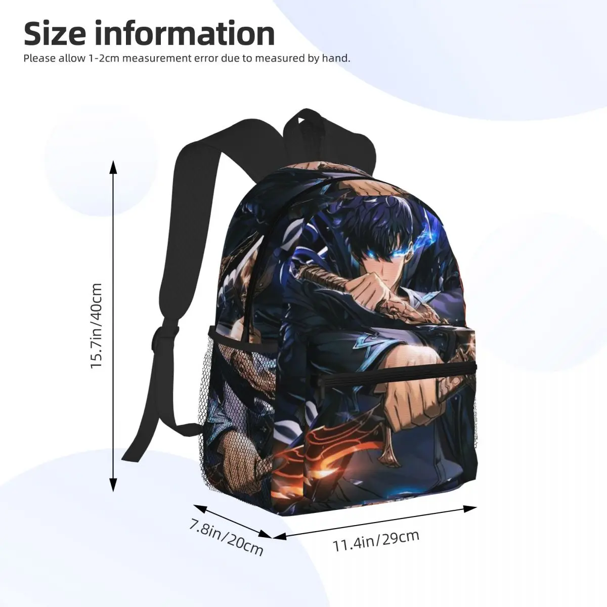 Anime solo nivelamento estudante mochila saco de escola caminhadas viagem daypack para homens mulheres moda bookbag sacos ombro