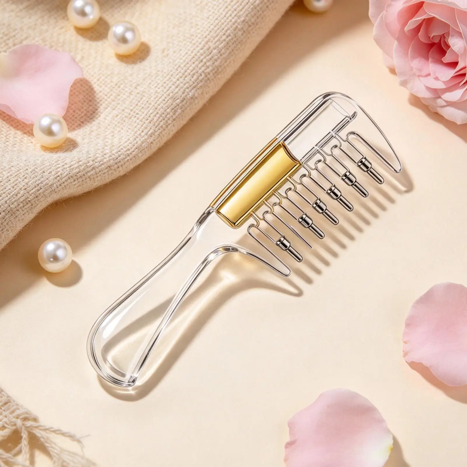 Scalp Oil Applicator Comb Visible Massage Dispenser Comb with Roller Scalp Hair Oil Applicator for Showering Daily Spa Travel