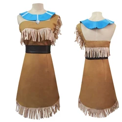 New Girls Bueaty Sexy Princess Pocahontas Costume Adult Indian Cosplay Costumes for Women Halloween Costumes for Women Plus Size