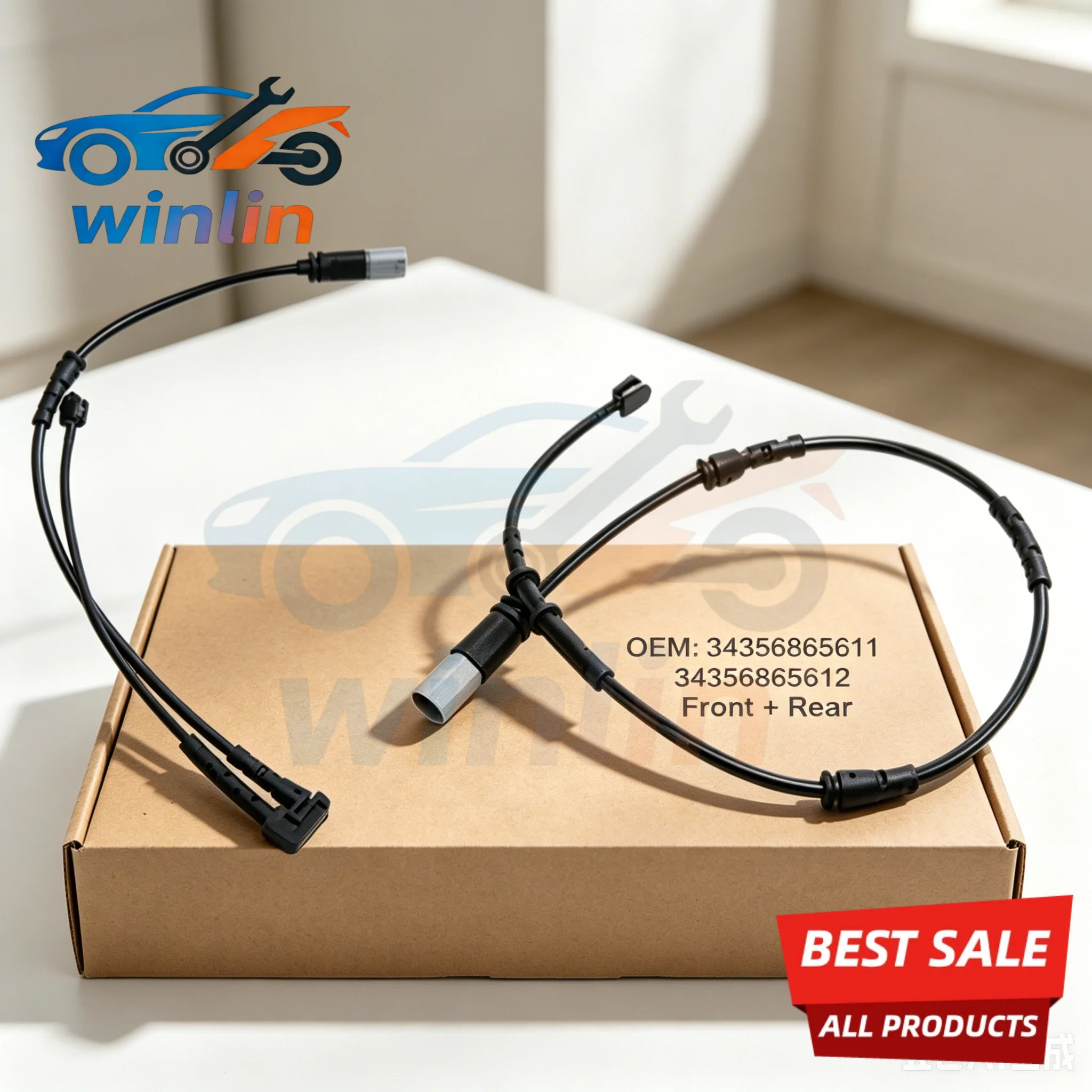 

34356865611 34356865612 2Pcs Front Rear Brake Pad Wear Indicator Sensor Wire for BMW MINI F54 F55 F56 F57 F60 Cooper One S JCW