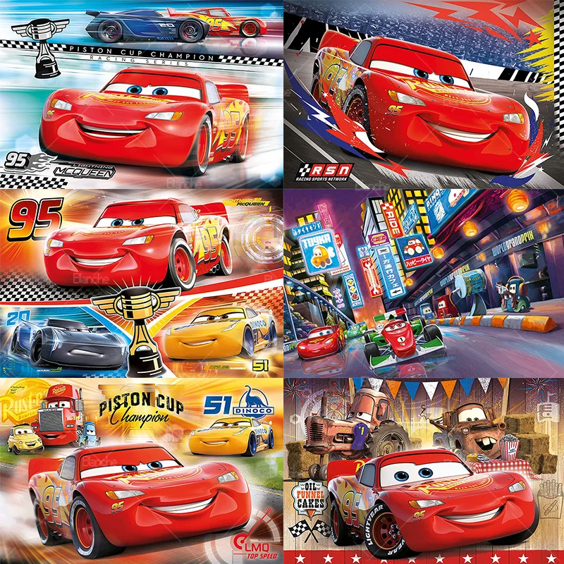 

Cars Lightning McQueen Disney Cartoon Film Art Picture Puzzles 300 500 1000Pcs Paper Jigsaw For Kids Teens Friend Gifts Toy Game