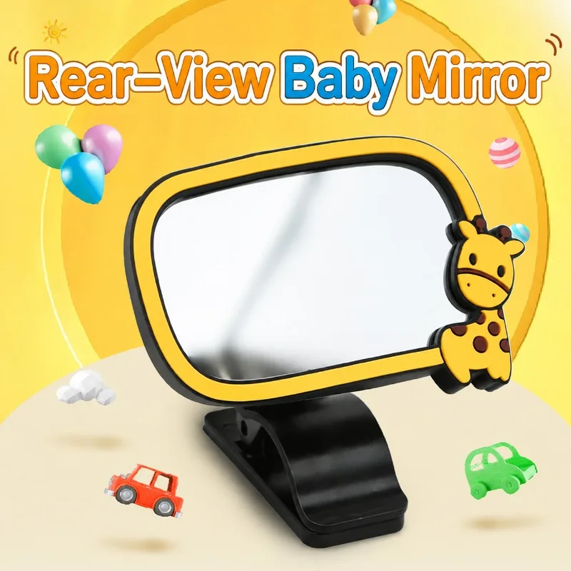 Car Baby Rearview Mirror Adjustable Wide Angle Infant Observation Mirror Watch Kids in Back Seat Safe Driving Accessory