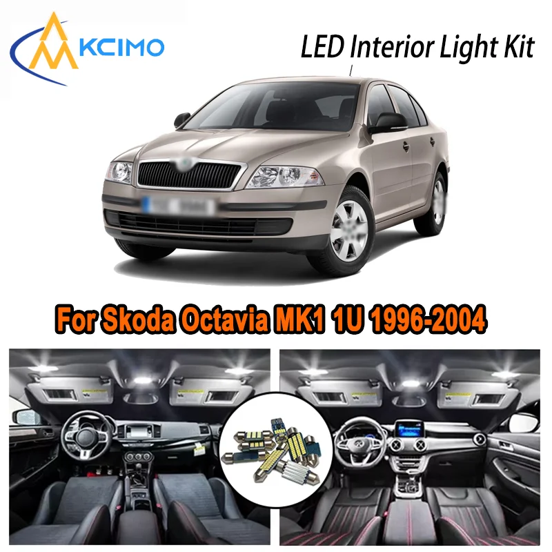 

For Skoda Octavia MK1 1U 1996-2004 1997 1998 1999 2000 2001 LED Interior Dome Map Trunk Light Kit Car Led Lamps Canbus No Error