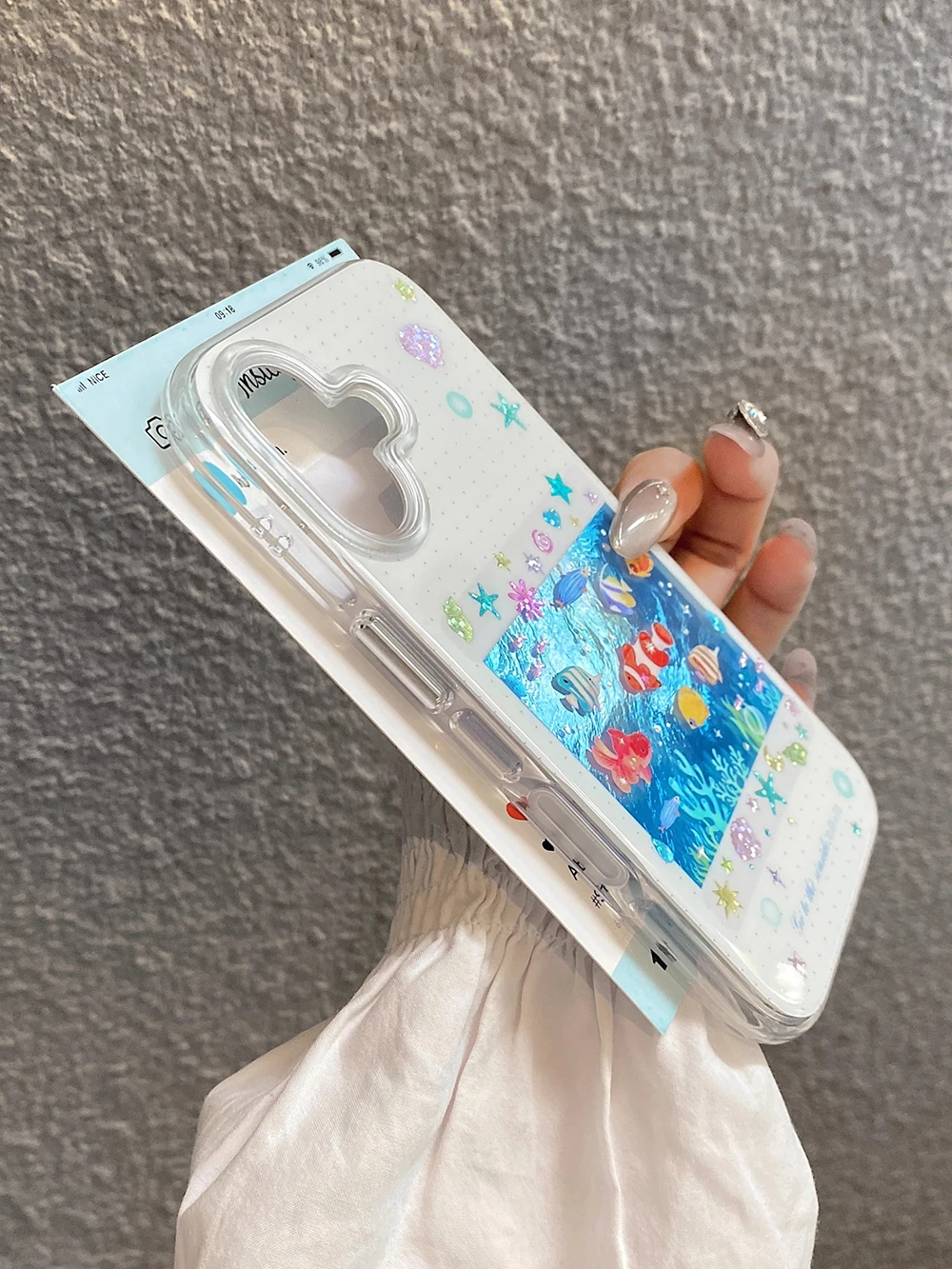Niedliche koreanische blaue Ozean-rote Karpfenfisch-Handyhülle für iPhone 14 15 16 17 Pro Max 13 15pro, weiche, stoßfeste Abdeckung für iPhone 16 Hülle – Detail 6