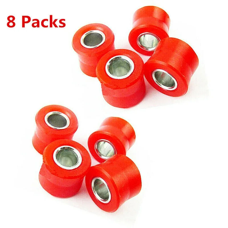 8Packs Motorcycle AVT Bike Rear 10mm Shock Absorber Red Durable Rubber Bush Ring