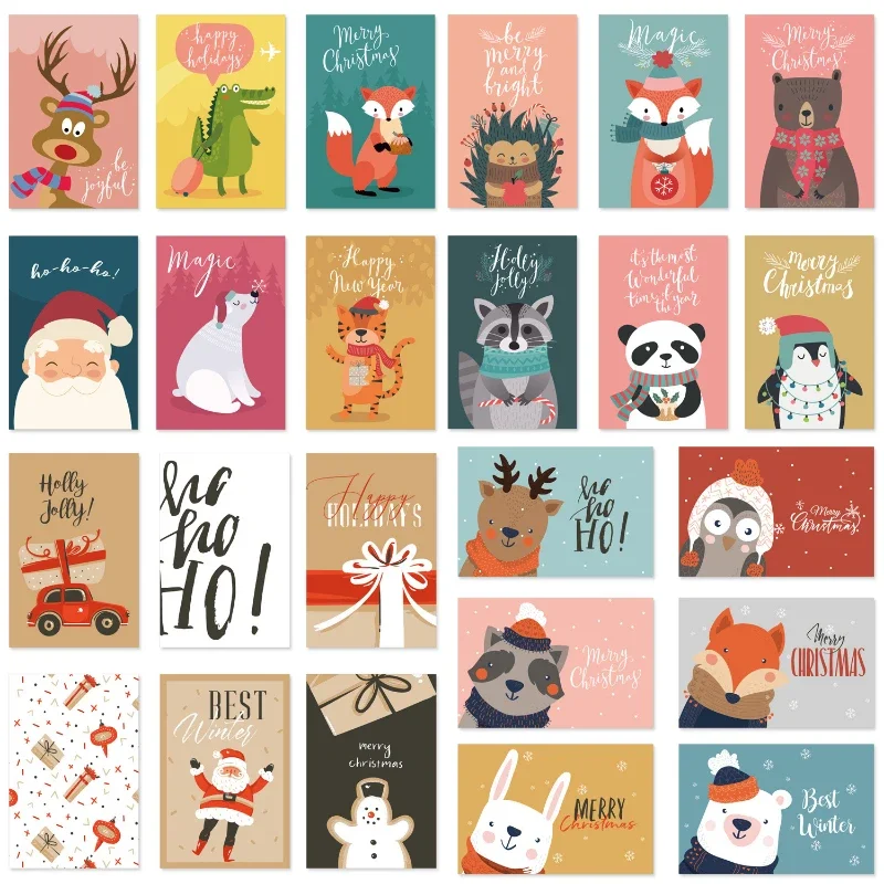 6pcs/pack Christmas 30 styles card folding envelope Set creative greeting card envelope set cards and envelopes Business gifts