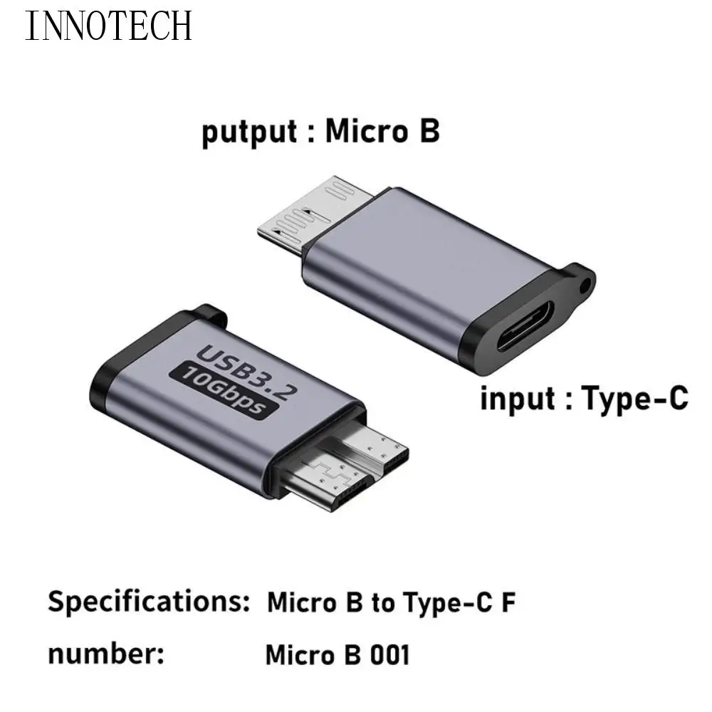 

USB3.0 Micro B Adapter Male To Type C High Speed Type C Female Adapter Compact Mini Size Type-C USB3.0 Micro B Connector