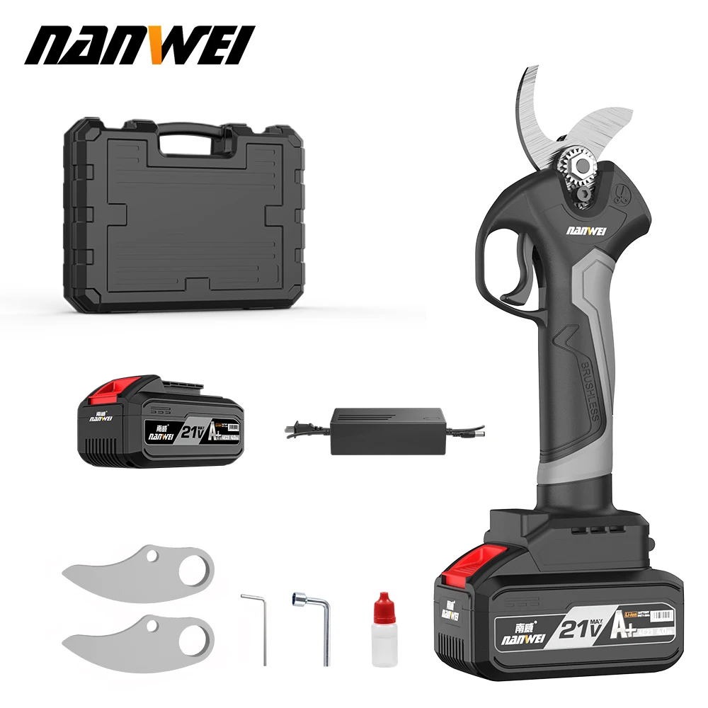 

21 В, 4,0 Ач, бесщеточные секаторы, 4 скорости, мощные секаторы, аккумуляторные электрические ножницы для обрезки деревьев