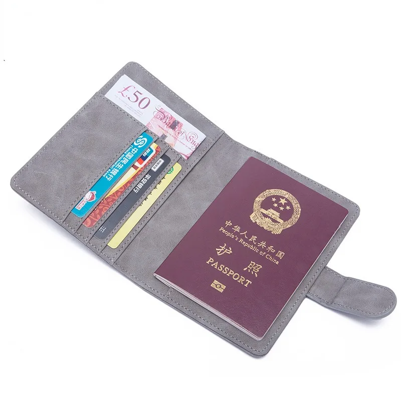 Passport Holder Cover Wallet Pu Leather Credit Card Case Travel Accessories for Women Men Passport Purse Case