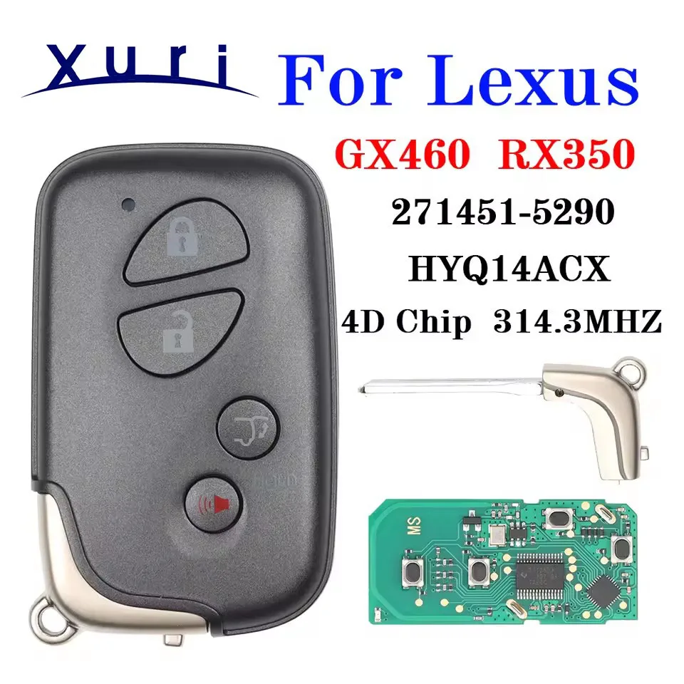 HYQ14ACX 271451-5290 G N E Board 314.35MHz Smart Remote Key Fob for Lexus GX460 RX350 Keyless Entry Remote Control Replacement