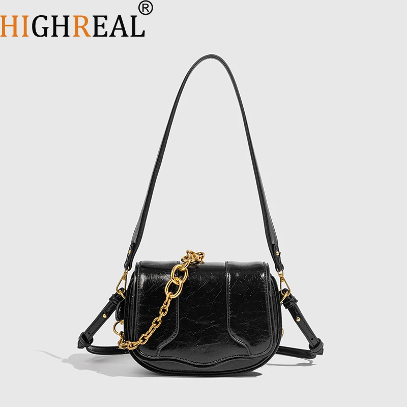 

Designer Female Flap Shoulder Underarm Bag Armpit Handbags and Purses New Vintage Leather Crossbody Bags for Women