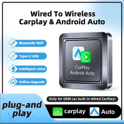 2in1 Wireless CarPlay Dongle Wireless Android Auto Box Plug and Play for VW Toyota Mazda Nissan Camry Suzuki Subaru Citroen Kia