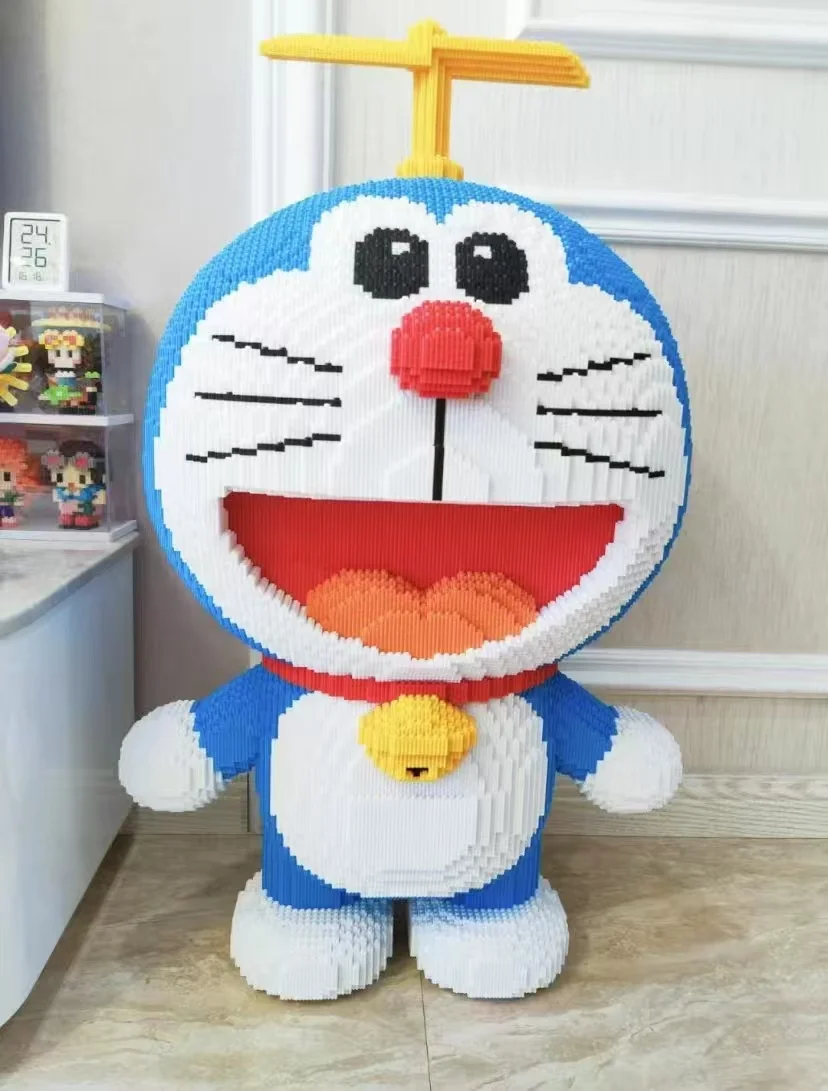 80000 elementów, bardzo trudny i bardzo duży model Doraemona do składania z klocków, trójwymiarowy model puzzle, ozdoba.