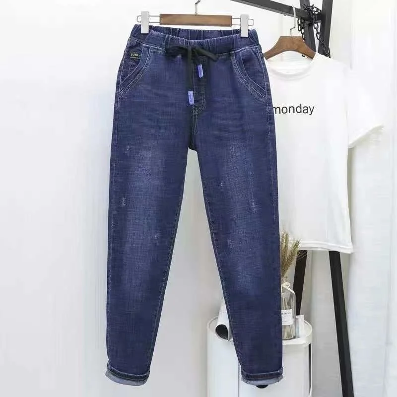 Women Jeans S-5XL Spring Autumn Casual Stretch High Waist Denim Pants Ladies Vintage Harem Trousers Vaqueros Mujer