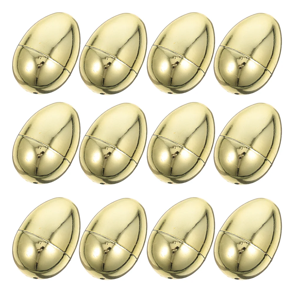 

12pcs Golden Easter Eggs Fillable Easter Eggs Plastic Easter Eggs Empty Easter Egg Hunt Games Party Favor Fillers Basket Stuffer