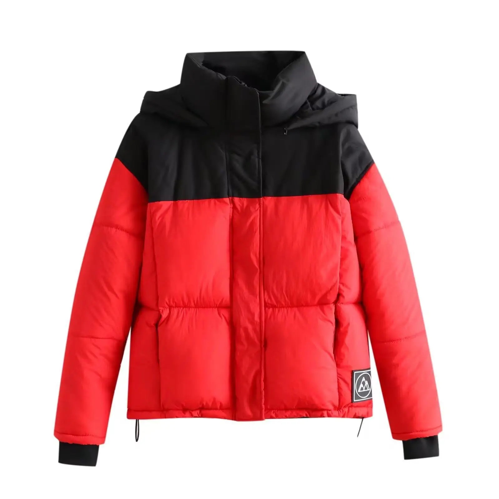 

Winter Long-sleeved Coat Women's Jacket Clothing New Commuter Warm Contrast Color Zipper Cardigan Hooded Bread Jacket