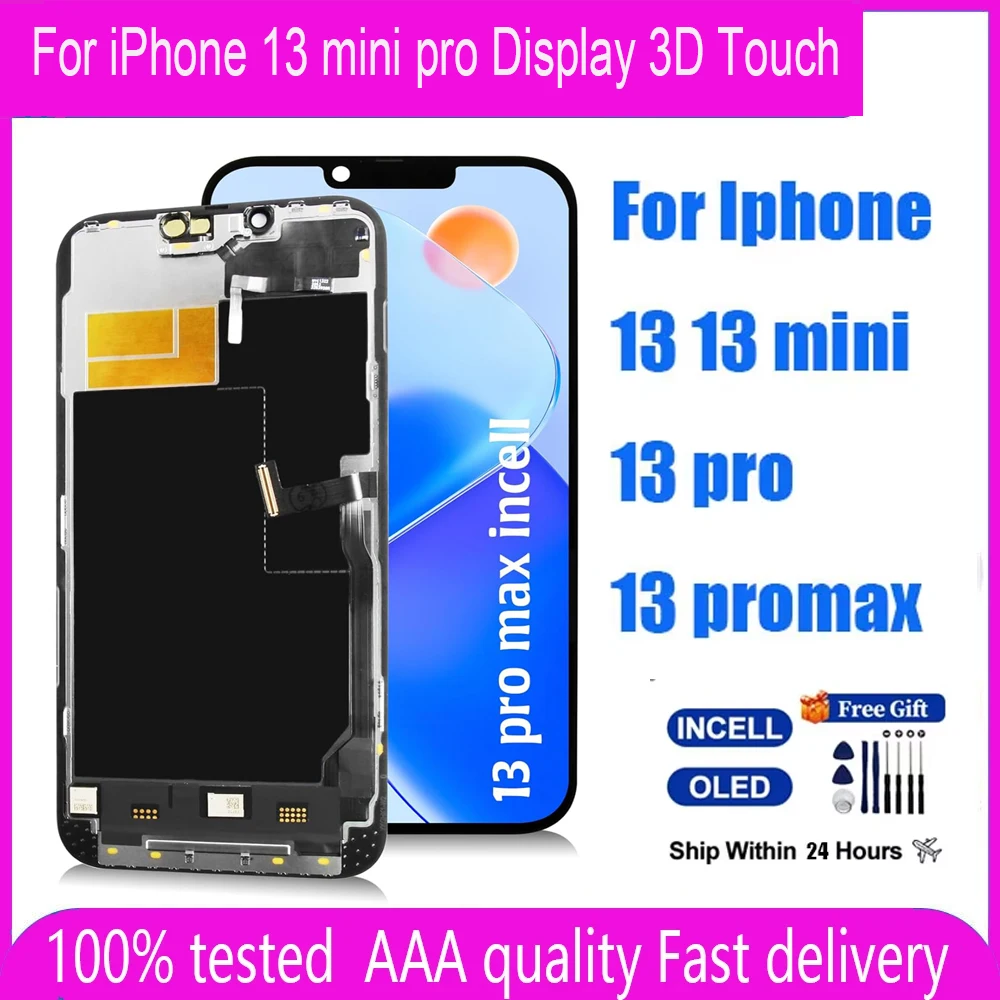 OLED Incell LCD Display For iPhone 13 mini pro Display 3D Touch Screen Digitizer For 13 13promax 13 promax LCD Replacement Part