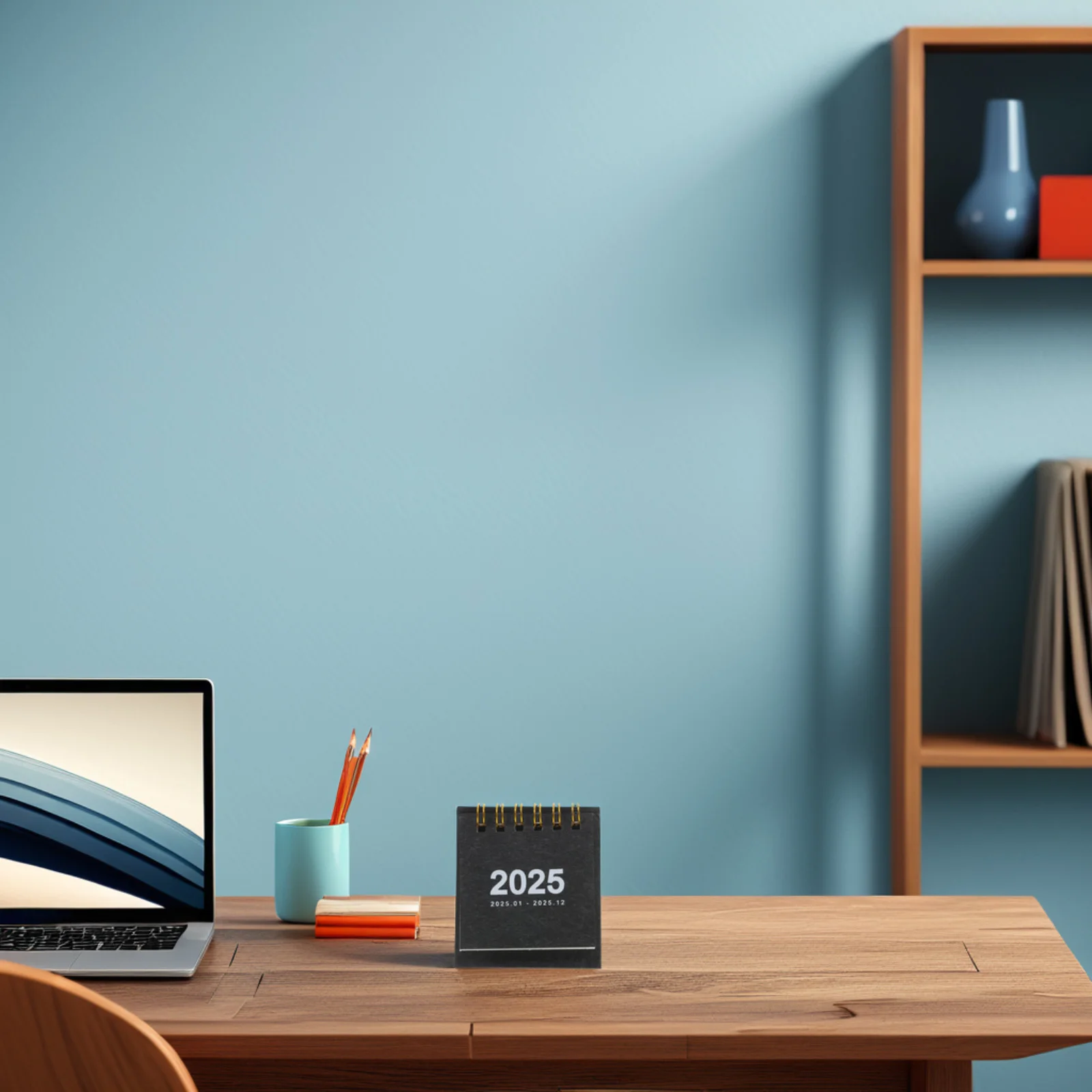 

Mini Desk Calendar 2025 Standing Flip Style Thick Paper Spiral Binding Monthly Desktop Calendar for Office Study Table