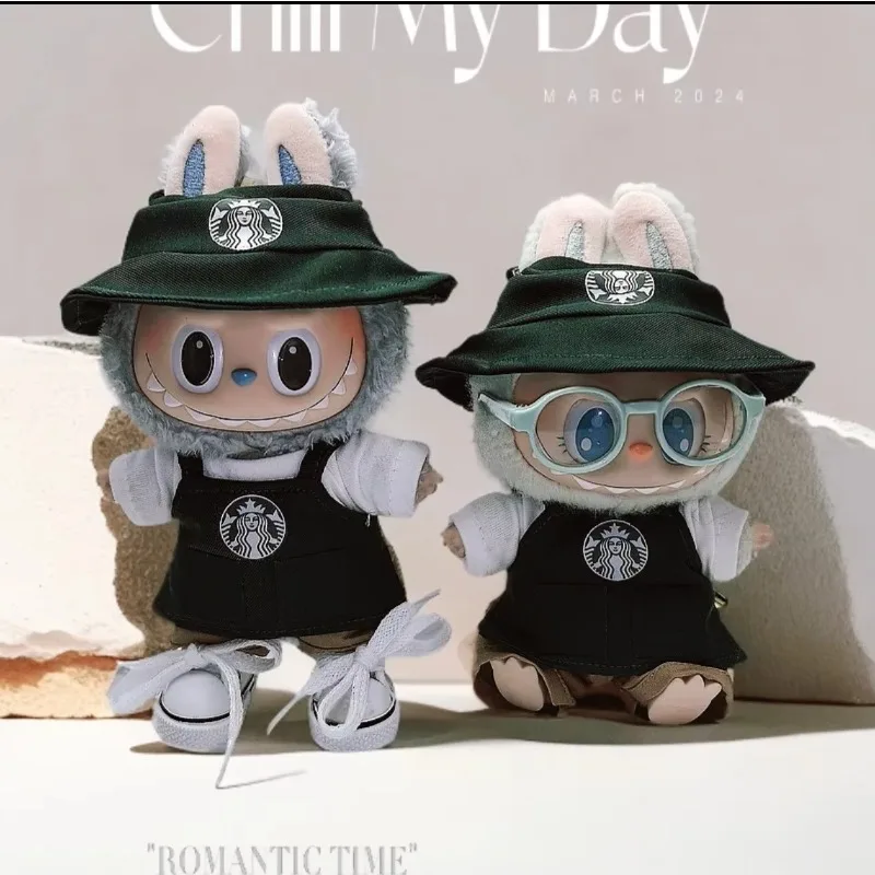 

Одежда для куклы Labubu 17 см, модный комплект спецодежды для кофе, аксессуары для одежды для куклы Бариста