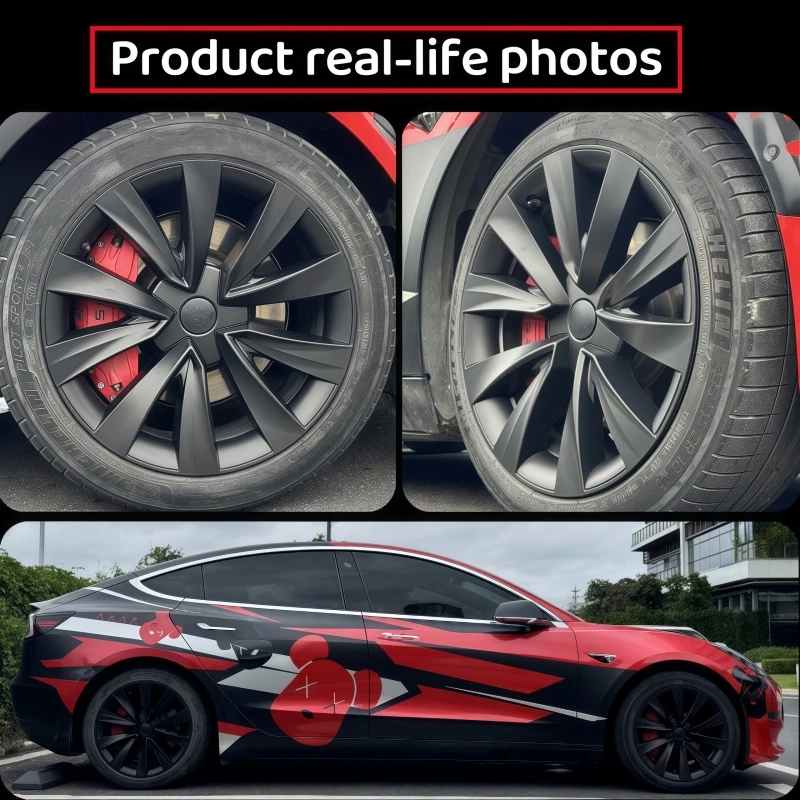 4PCS 18 Zoll Rad Kappe Für Tesla Modell 3 2018-2023 Automobil Leistung Ersatz Rad Radkappe Vollrand abdeckung Zubehör – Detail 11