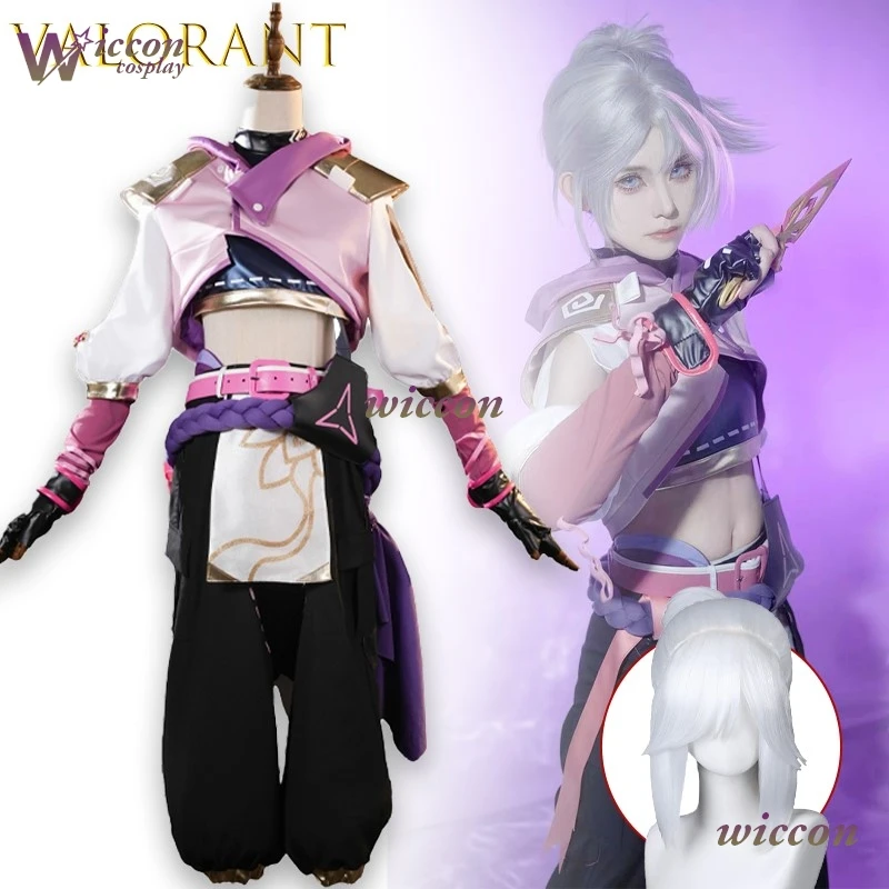 WuHu VALORANT Jett Cosplay Outfit Blossom Style Authentisches Spiel Charakter Kostüm Frauen Mystbloom Cosplay Spiel Kleid Party Cos