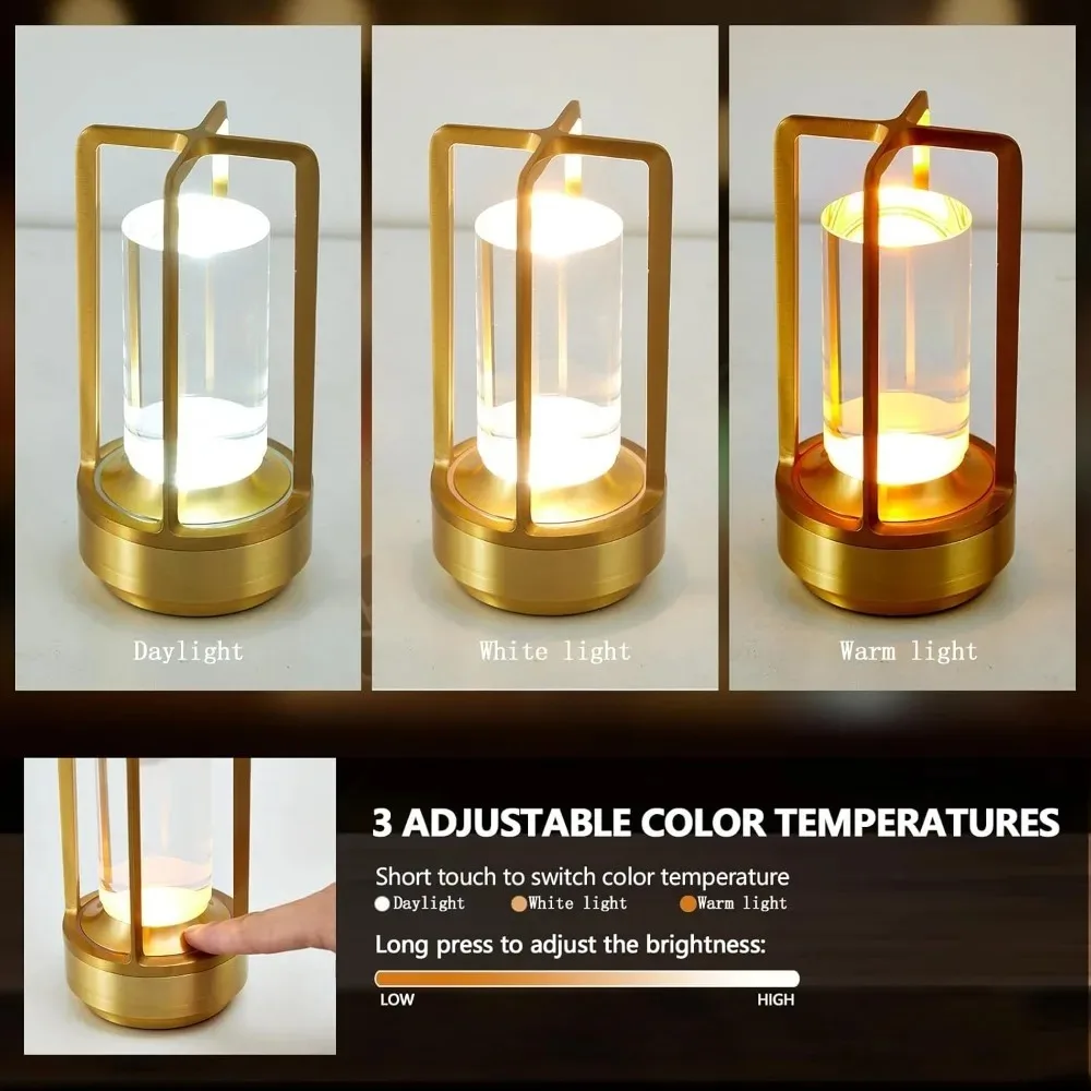GGbingo Kabellose LED-Tischlampe Stimmungsvolle Schreibtischleuchte Outdoor-Camping-Atmosphärenbeleuchtung Café-Dekoration Nachtlichter – Detail 2