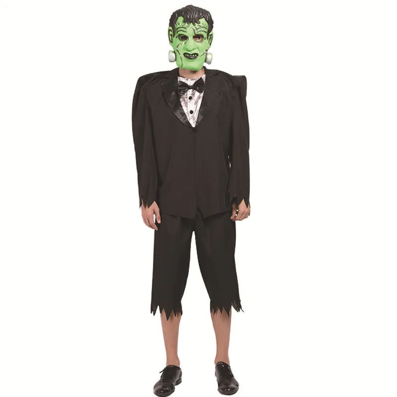 قناع وحش ملطخ بالدم للرجال لحفلات الهالوين، قناع مائل للخلف بحجم كبير، زي مهرج، قناع ظهر محدب #4