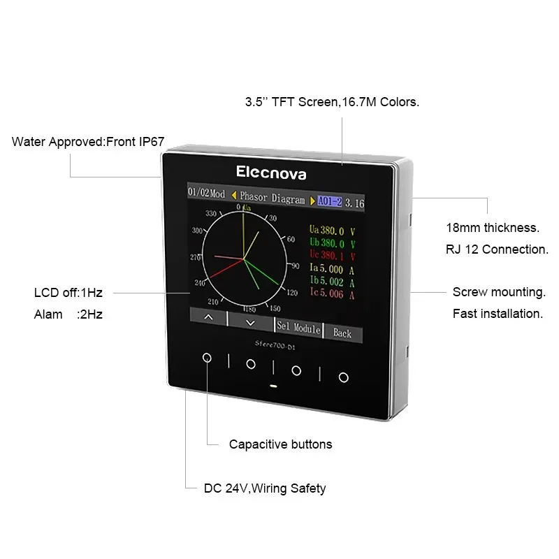 Sfere700 series 3 phase remote power monitoring system multi circuit power meter