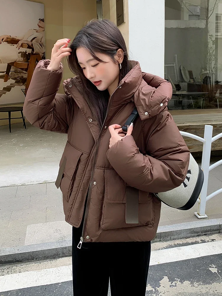 New Short Winter Jacket Women Warm Hooded Down Cotton Parkas Female Casual Loose Outwear Korean Cotton-padded Coat Clothes