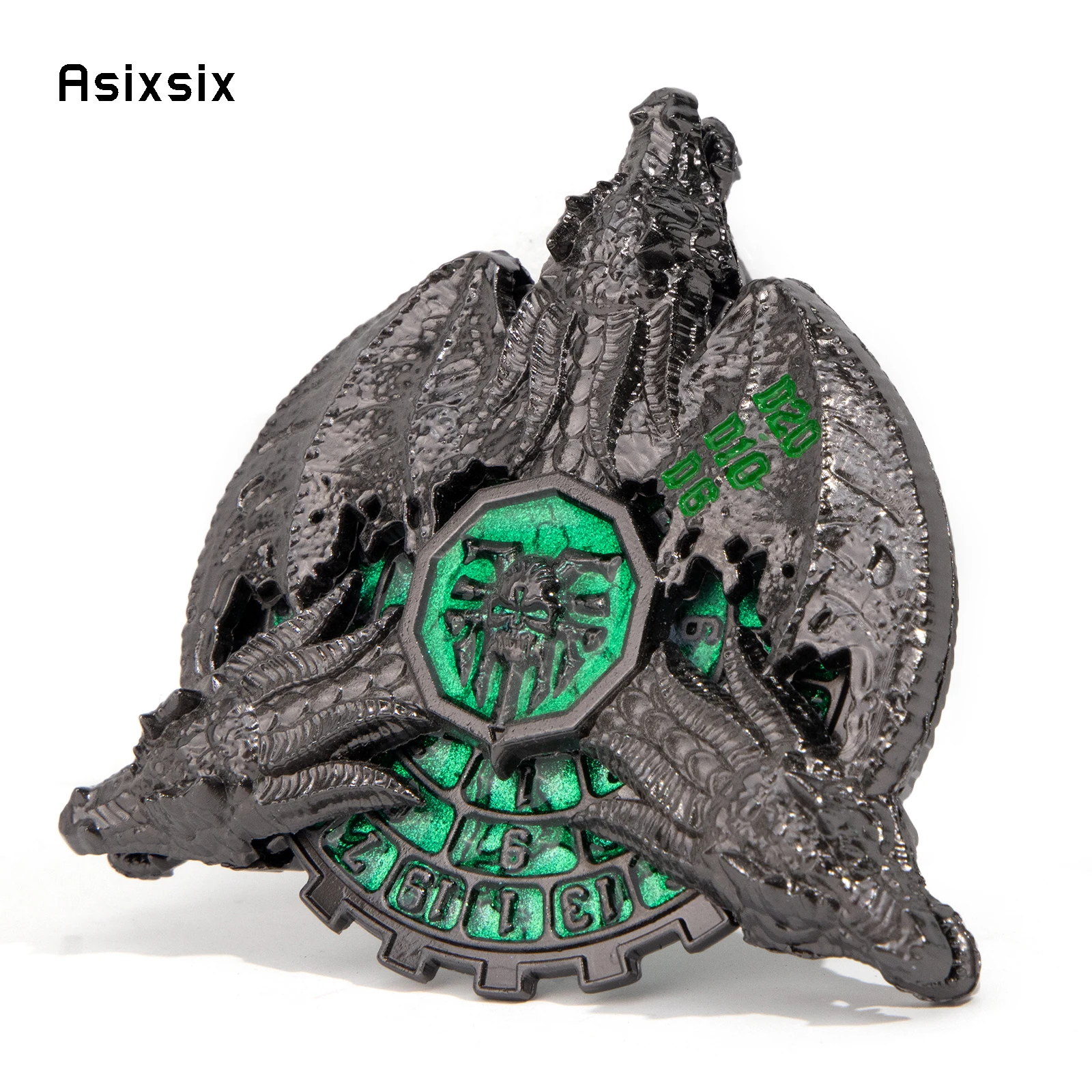 

Black Green Dragon A Spinning Wheel Toy with Dice for A Multiplayer Rotation Game, Featuring A Dice Scoring System