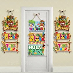 Hawaiian Party Decors Door Hanging Pendants Aloha Hula Pineapple Beach Party Banner Happy Summer Hawaii Birthday Party Supplies