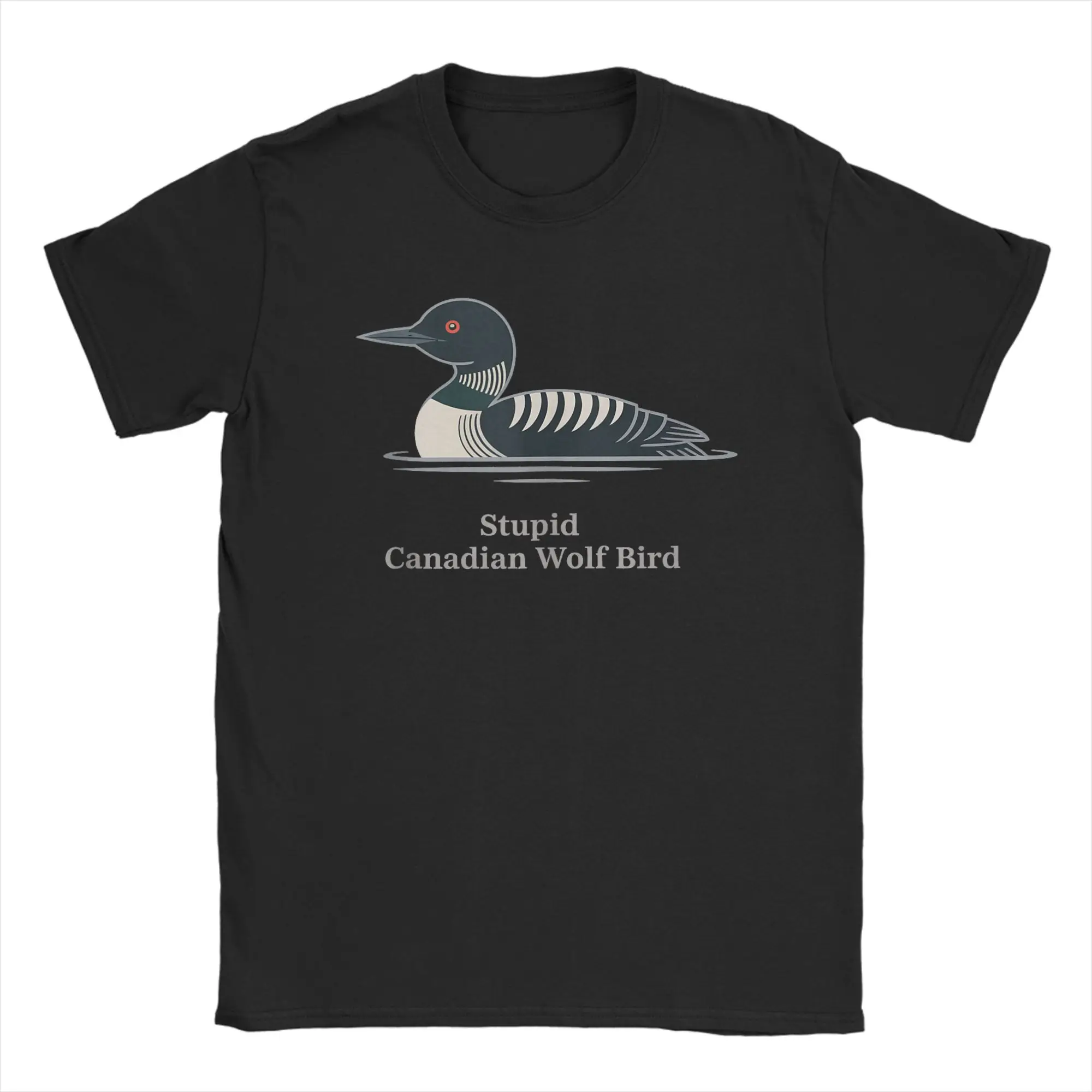 

T-Shirt Summer Cute Stupid Canadian Wolf Bird Parody Canada Wilderness Fashion T-Shirts Cotton Tee Shirt for Men Plus Size Tees