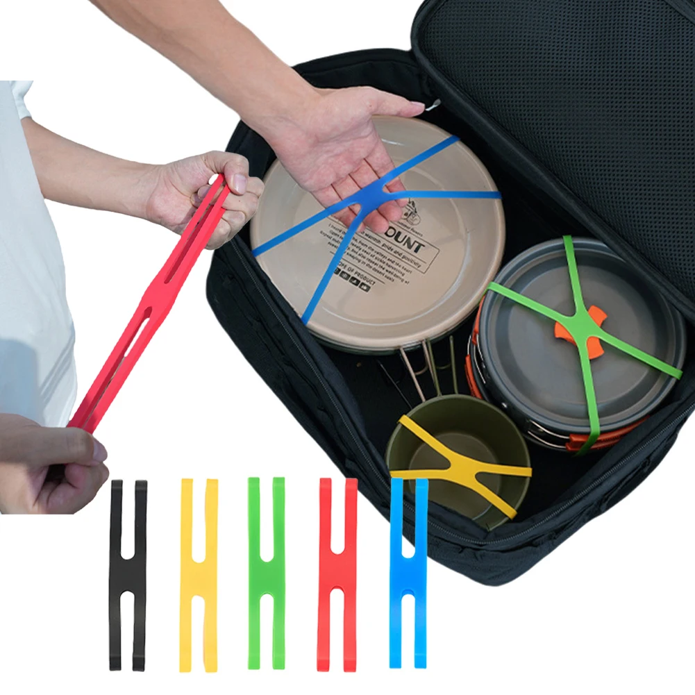 MuqiNush 5/10 Stück Silikon-H-Band-Gummibänder, hohe Elastizität, elastische Verpackungsbänder, vielseitig einsetzbar für Camping-Verpackungsgurt im Freien – Detail 5