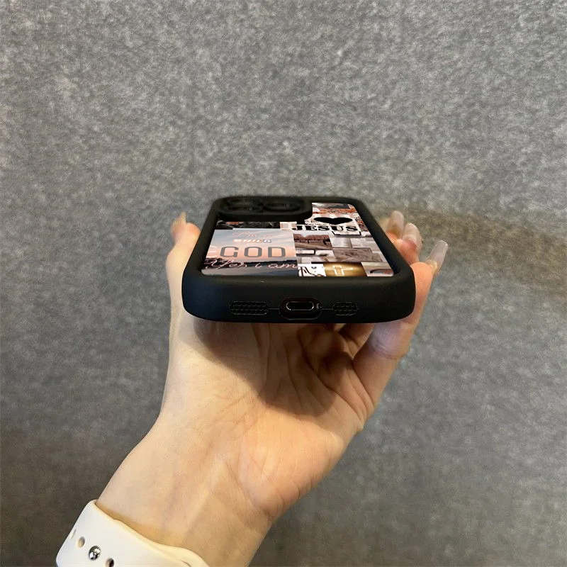 يسوع الكولاج نمط سميكة للصدمات جراب هاتف آيفون 16 برو ماكس 16 15 14 13 12 11 برو ماكس X XR XS 7 8 16 زائد SE2 غطاء #5