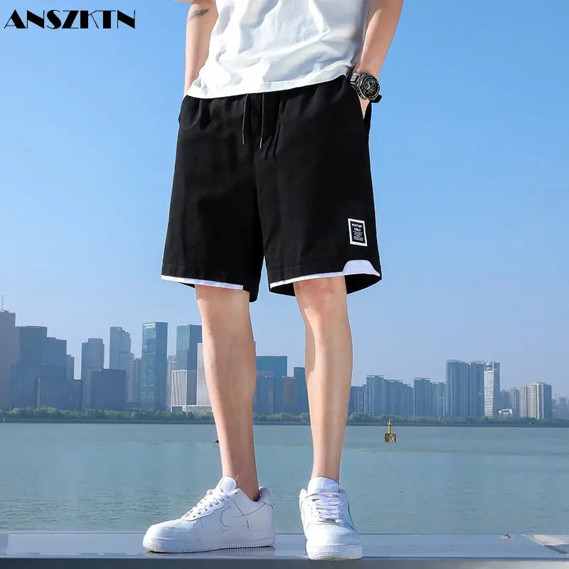 ANSZKTN Men's summer sports leisure loose everything trend outside to wear five points pants straight shorts